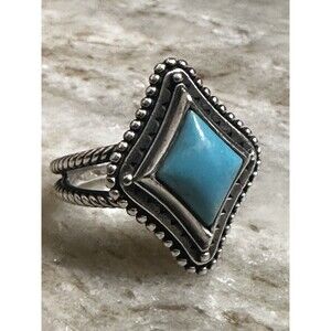 James Avery Retired 925 Sterling Silver Dakota Ring with Turquoise Size 7.0